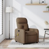vidaXL Fotoliu de masaj rabatabil, maro, material textil