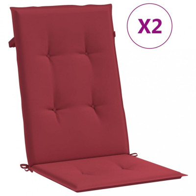 Perne scaun cu spatar &amp;icirc;nalt, 2 buc., rosu, 120x50x3 cm, textil GartenMobel Dekor foto