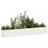 VidaXL Jardinieră alb 280x40x40 cm Oțel laminat la rece