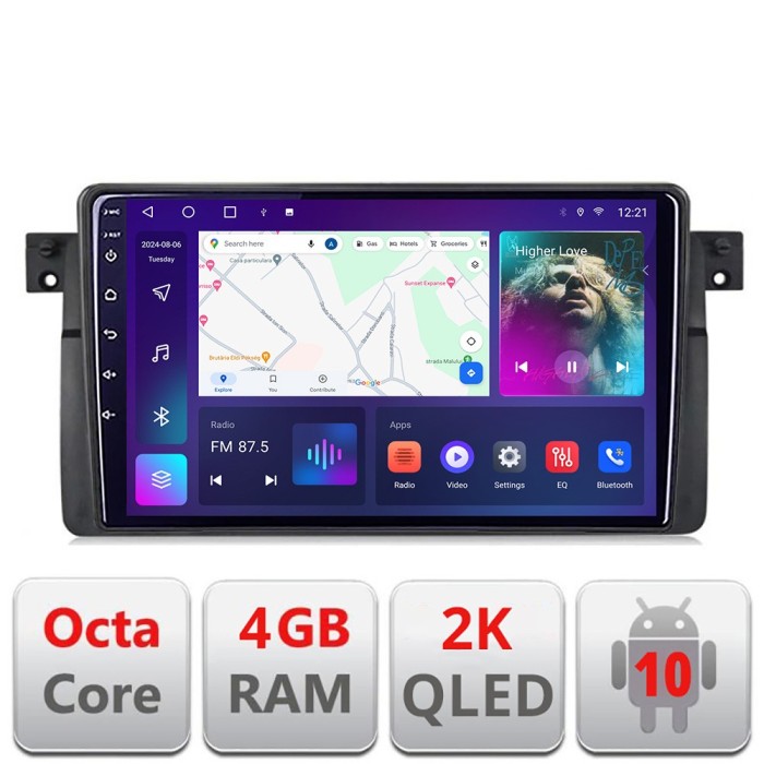 Navigatie BMW Seria 3 E46 C-052 Android Octa Core Ecran 2K QLED GPS 4G 4+32GB 360 KIT-052+EDT-E409-2K CarStore Technology