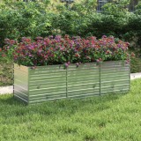 VidaXL Strat &icirc;nălțat de grădină argintiu 240x80x77 cm oțel galvanizat