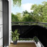 vidaXL Paravan de balcon, negru, 75x800 cm, 100% poliester oxford 4000362