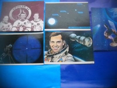 HOPCT LOT NR 917 DUMITRU PRUNARIU SI -COSMOS /SPACE -5 CARTI POSTALE-NECIRCULATE foto