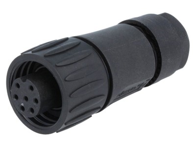 Conector circular mamă 7 pini, argintat foto