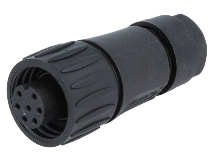 Conector circular mamă 7 pini, argintat