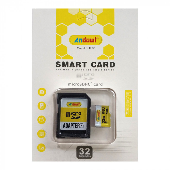 Card microSD TF32, 32GB, adaptor inclus