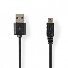 Cablu USB 2.0 A tata - Mini USB 5-Pin tata 3m negru Nedis