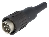 Conector DIN mufă tată 7 pini 360&deg; cablu drept
