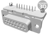 Conector D-Sub 15-Pin Soclu Mamă 90&deg; THT 6A PCB