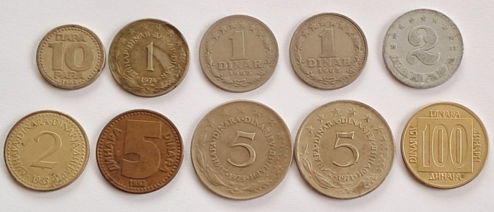 Lot Iugoslavia ( 10 monede )
