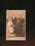 Fotografie de apoca grup de patru persoane la o nunta