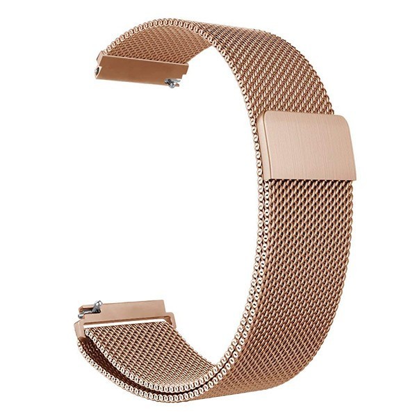 Curea tip Milanese Loop, compatibila Huawei Watch GT 3 Pro 43mm, telescoape Quick Release, Rose Gold, Size S