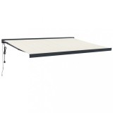 Cumpara ieftin Copertina retractabila, crem, 4,5x3 m, textil si aluminiu