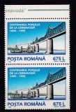 ROMANIA 1995 LP 1385 CENTENARUL PODULUI DE LA CERNAVODA PERECHE MNH