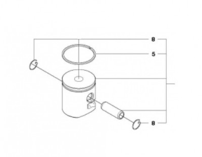 Piston complet drujba Husqvarna 130, 135 Mark II original foto