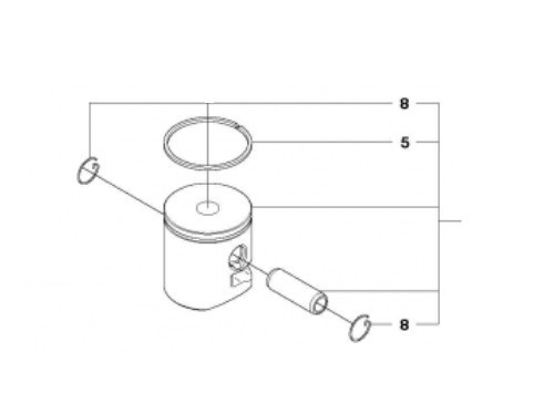 Piston complet drujba Husqvarna 130, 135 Mark II original