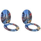 vidaXL Capacul de toaletă 2 pcs Multicolour 43,8 x 37,8 cm Placă MDF 3414538