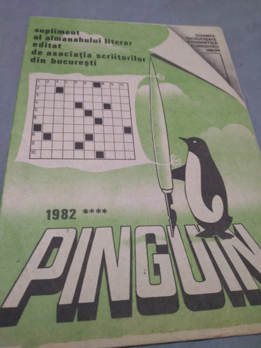 REVISTA REBUS PINGUIN NR.4/1982 NOU NICI UN REBUS COMPLETAT