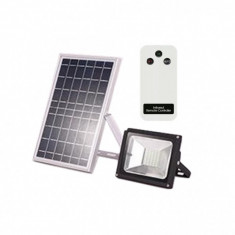 Proiector LED 20W cu Panou Solar si Telecomanda Alb Rece foto