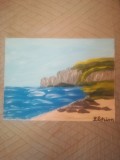 TABLOU PE PANZA CU SASIU NOU 30X40 CM PEISAJ MARIN PRET DOAR 20 LEI
