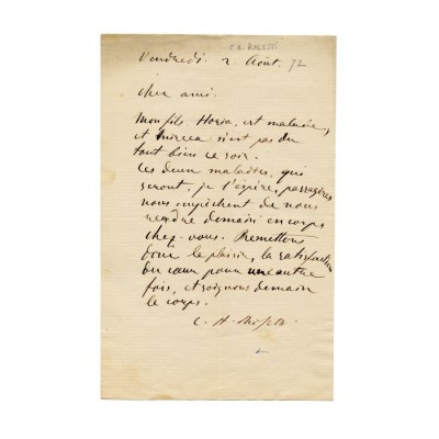 C. A. Rosetti, scrisoare olografă către un prieten foto