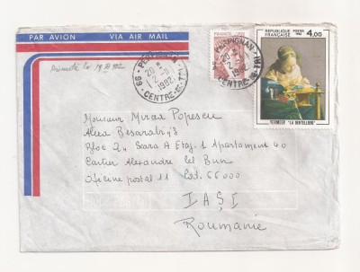 FD17 - Plic Circulat international Franta - Romania , 1982 foto