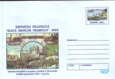 Intreg pos plic nec 2002 - Expozitia filatelica-Slava Eroilor Neamului foto