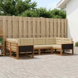Cumpara ieftin Set de canapele de exterior 6 buc. 6-Locuri Natural si Bej