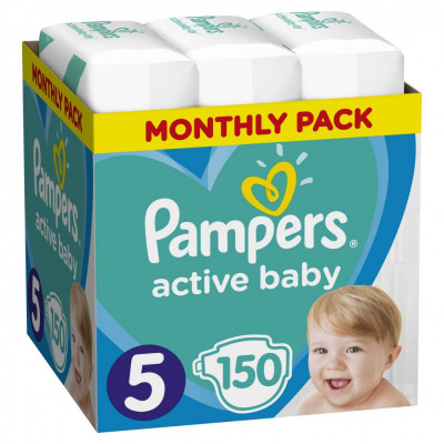 Pampers Active Baby havi Pelenkacsomag 11-16kg Junior 5 (150db) foto