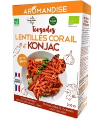 Paste fusilli din linte coral si konjac bio, 200g, Aromandise