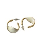 Cercei din inox cu email alb