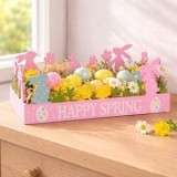 Cos Decorativ de Paste din Lemn, Roz, 30x18x11cm, CMCLASS