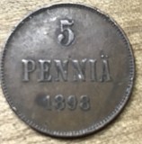 MNDSTR053 Finlanda 5 pennia 1898