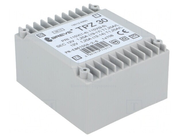 Transformator 30VA 115/230V AC 12V 1.25A