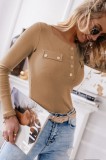 B664-155 Bluza din material reiat accesorizat cu nituri aurii