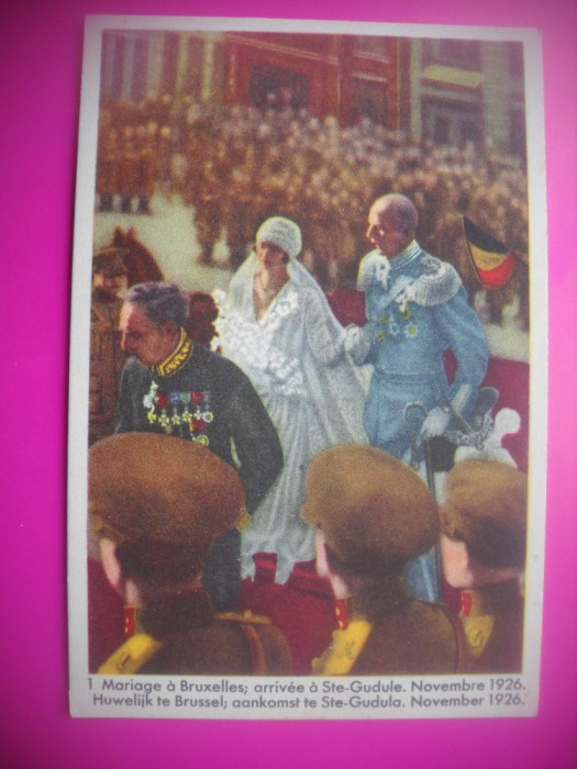 HOPCT 6426 CASATORIA LA BRUXELLES 1926 -REGINA ASTRID-FAMILIA REGALA BELGIA-CROMO LITHO-CIOCOLATA COTE D&#039;OR