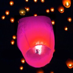 Lampion din H&acirc;rtie, Fuchsia, 38x52x95cm, Rezistent la Foc, Biodegradabil