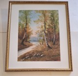 Margine de padure in peisaj de toamna - acuarela