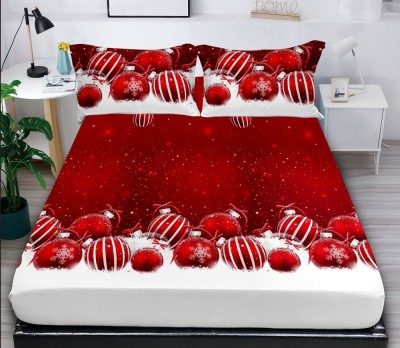 Husa De Pat De Craciun V&amp;aacute;noce Cr044, Bumbac, 3 Piese, Cu Elastic, foto