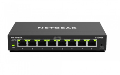 NETGEAR GS308E Gestionate Gigabit Ethernet (10/100/1000) Negru foto