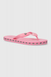 Chiara Ferragni slapi Flip-Flop Logomania femei, culoarea roz, cu toc plat, CF2813_012