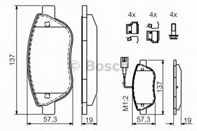 Set placute frana,frana disc FIAT PRATICO platou / sasiu (263) (2010 - 2016) BOSCH 0 986 424 596 foto