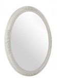 Cumpara ieftin Oglinda decorativa perete cu rama ovala polirasina alba patinata Miro 67x3x57 cm