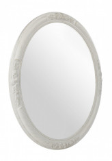 Oglinda decorativa perete cu rama ovala polirasina alba patinata Miro 67 cm x 3 cm x 57 h Elegant DecoLux foto