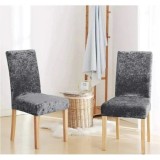 Cumpara ieftin Set 6 Huse Pentru Scaun Culoare Gri Inchis, Elastice, Elegante, Durabile