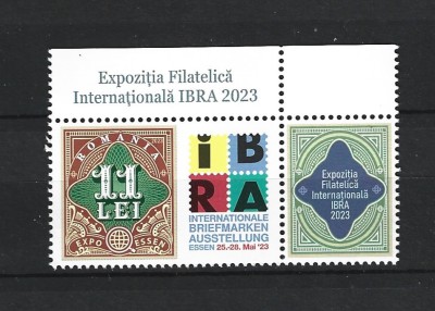 ROMANIA 2023 - EXPOZITIA FILATELICA IBRA 2023, VINIETA 1, MNH - LP 2419 foto