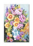 Cumpara ieftin Tablou pictat manual hol, dormitor, living, Vaza cu crizanteme, 30x20cm ulei pe panza, gata de agatat pe perete