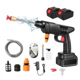 Aparat de spalat cu presiune, fara fir, 30BAR, 200W, ABS si metal, 24V, 6000mAh, 10 metri, set 2 baterii