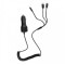 Incarcator telefon universal cu 3 mufe Type-C - Micro-USB, iPhone