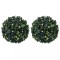 vidaXL Mingi artificiale din lemn de cimiș cu lumini LED 2 buc Verde 3335895